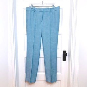 Ann Taylor Teal Crossweave Straight Leg Suit Pants, Size 12 NWT